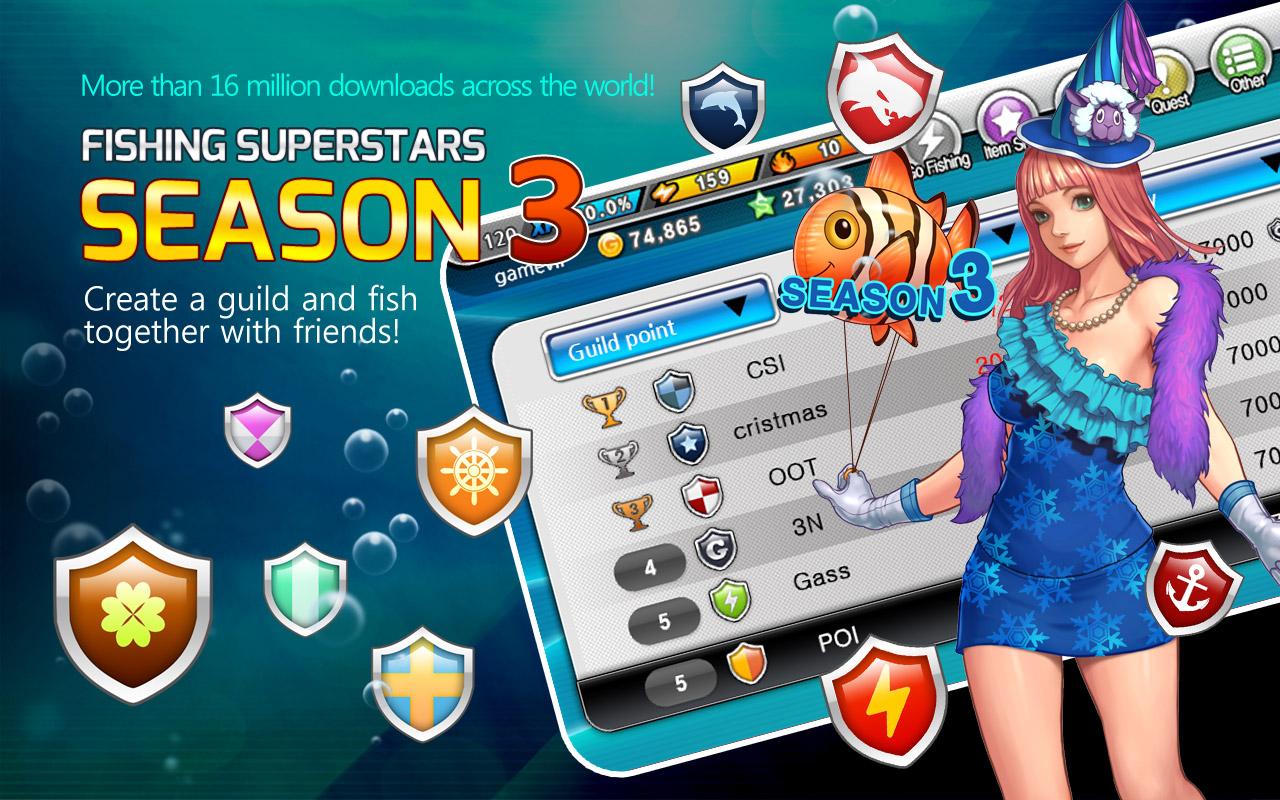 Скачать Андроид игру Fishing Superstars : Season3 на Телефон и Планшет (Лучшая рыбалка) Бесплатно apk без регистрации и отправки смс.